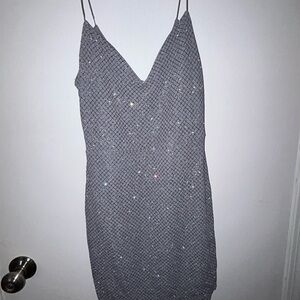 Windsor Sparkling Silver Mini Dress